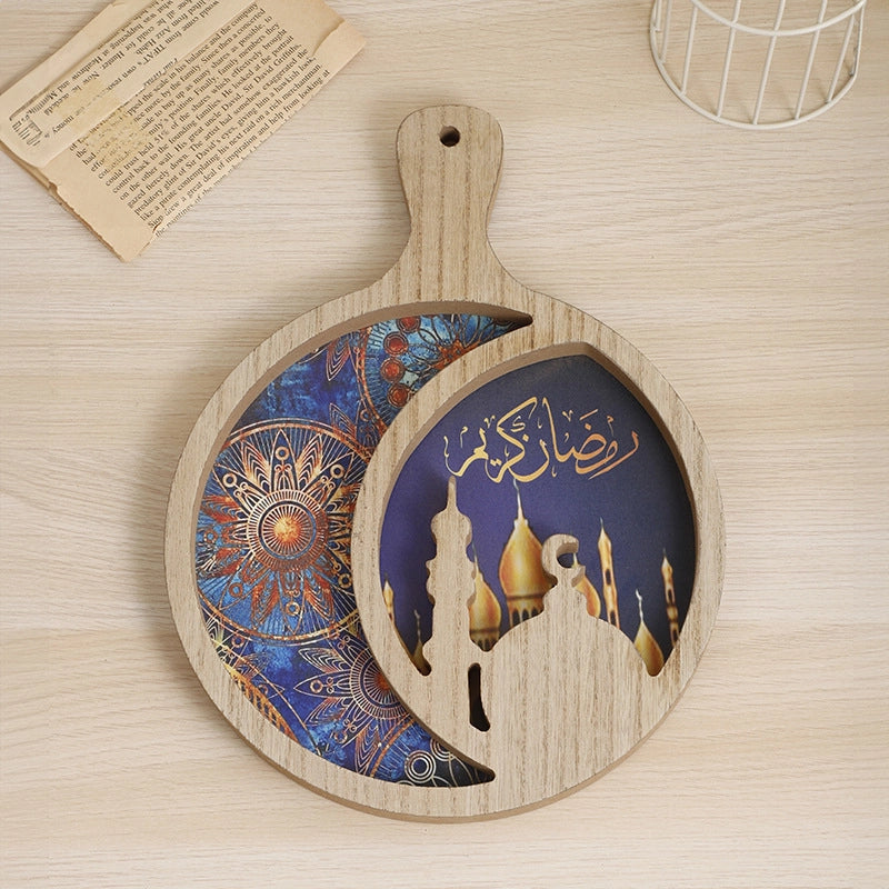 Minimalist Classic Style Castle Star Wood 1 Piece Ornaments