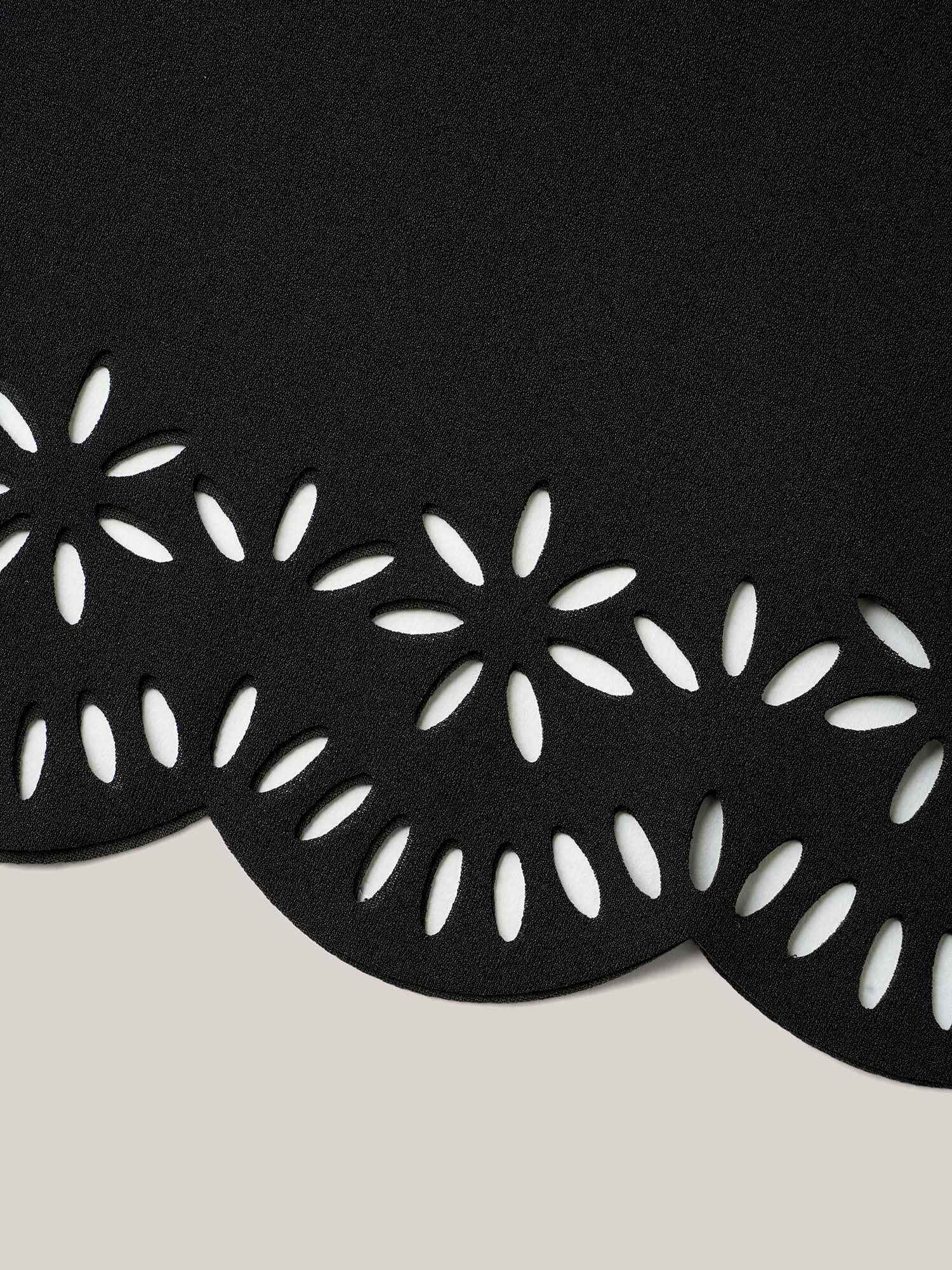 Laser Cut Scalloped Fishtail Maxi Skirt