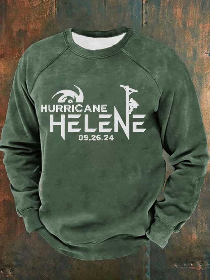 Man's Hurricane Helen Appalachia Strong  Print Casual Long Sleeve Sweatershirt