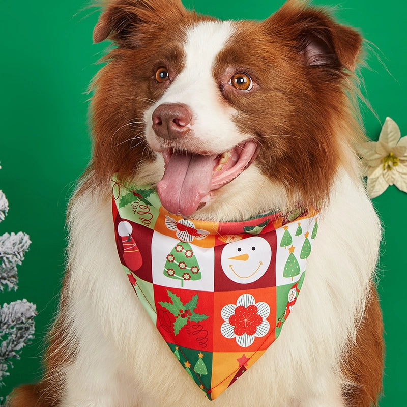 Minimalist Polyester Christmas Christmas Tree Santa Claus Pet Saliva Towel