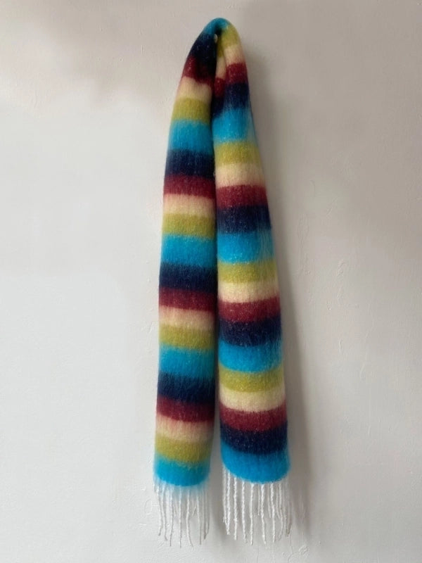 Women's Elegant Basic Color Block Polyester Tassel Scarf