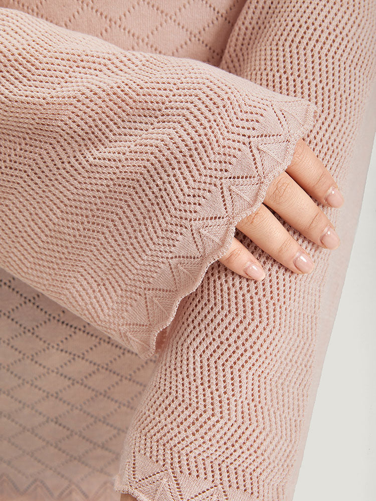 Supersoft Essentials Geometric Curved Hem Patchwork Very Stretchy Pullover