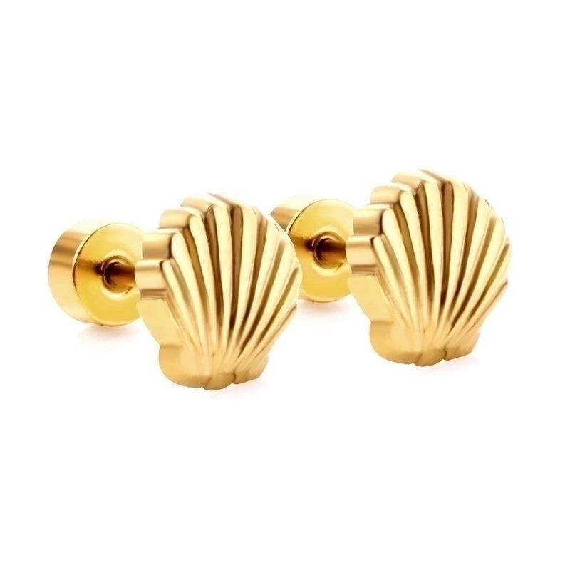 Cute Rainbow Fruit Shell Stainless Steel Ear Studs 1 Pair