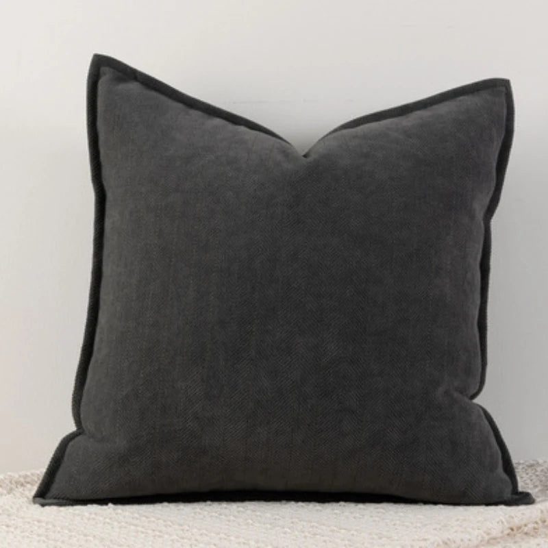 Alden Thickened Solid Cushion Cover - Light Blue