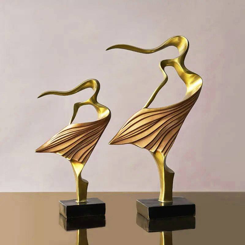 Sway Decorative Sculptures. Set of 2 - Gold