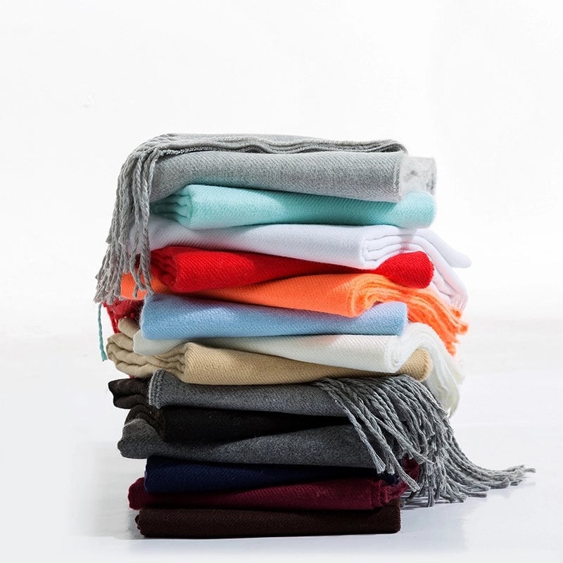 Adult Scarves Autumn And Winter New Tide Fashion Fashion Pure Color Scarf Men's Warm Cashmere Scarf