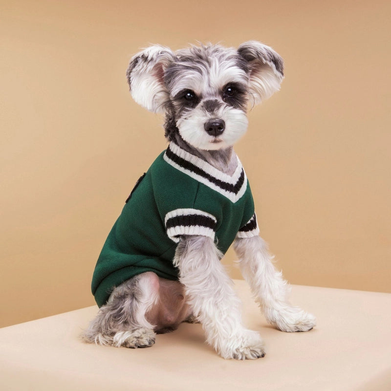Autumn And Winter New Knitted Vest Pet Clothes V-neck College Style Vest Teddy Bomei Fashion Dog Clothes