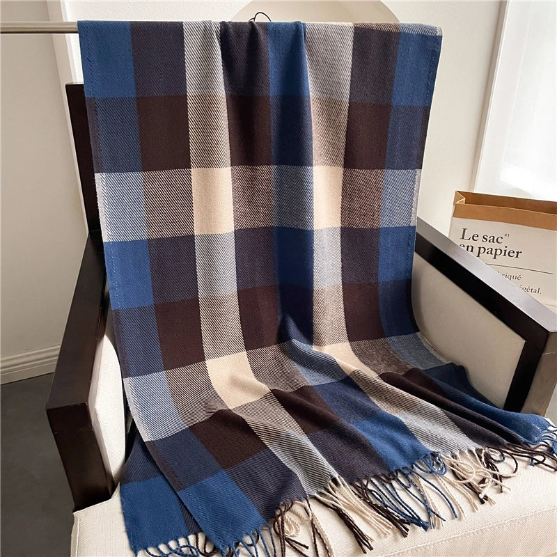Unisex Business Basic Minimalist Tassel Imitation Cashmere Polyester Scarf