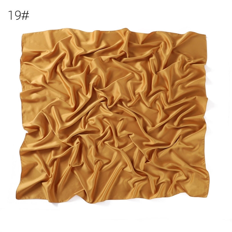 Women's Minimalist Solid Color Satin Silk Scarf