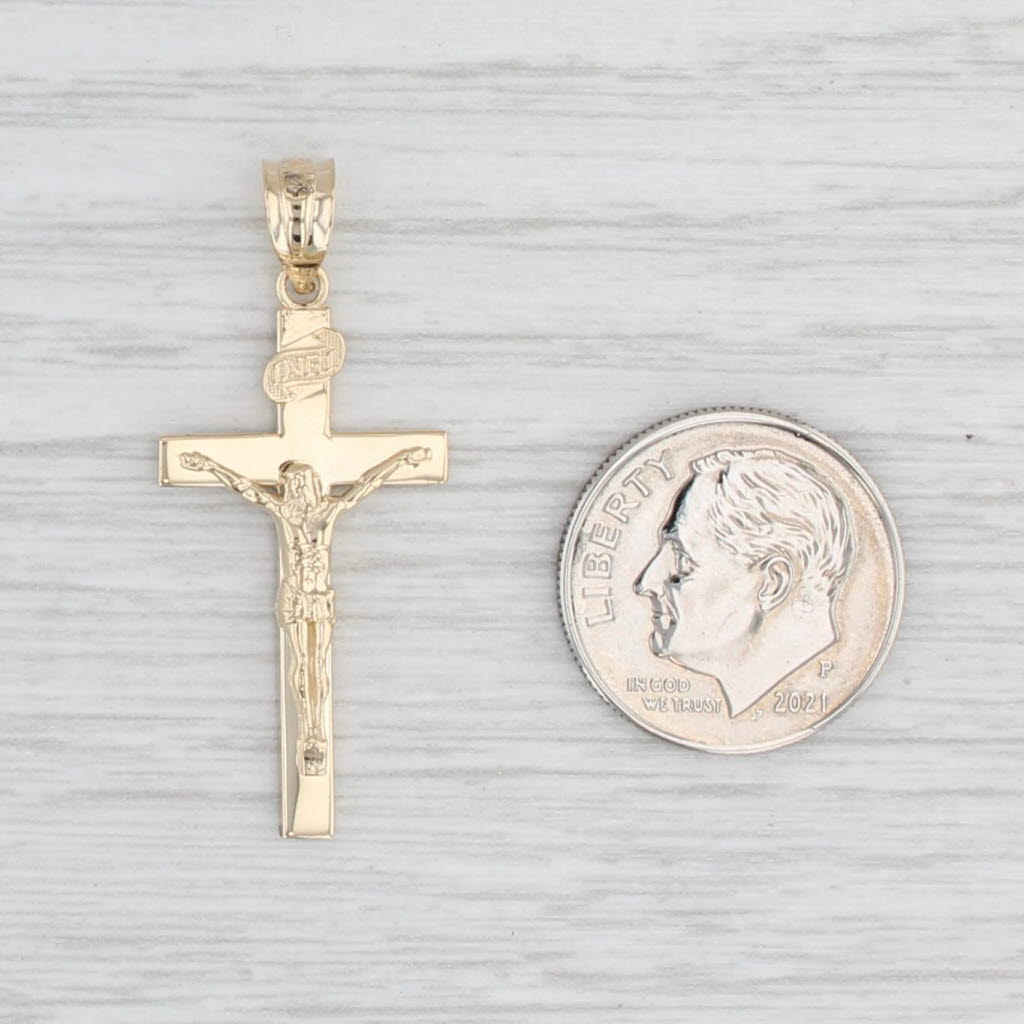 Crucifix Cross Pendant 14k Yellow Gold Religious Jewelry Figural