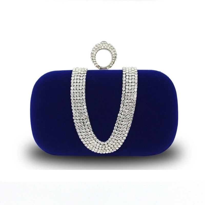 Purple Black Bright Red Solid Color Square Evening Bags