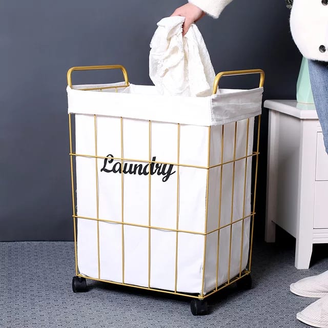 PREMIUM LAUNDRY BASKET WITH ROLLING WHEELS