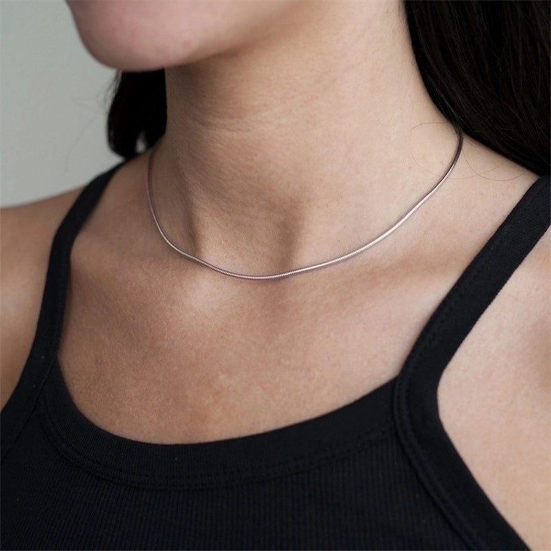 Stainless Steel 14K Gold Plated Fashion Plating U Shape Necklace
