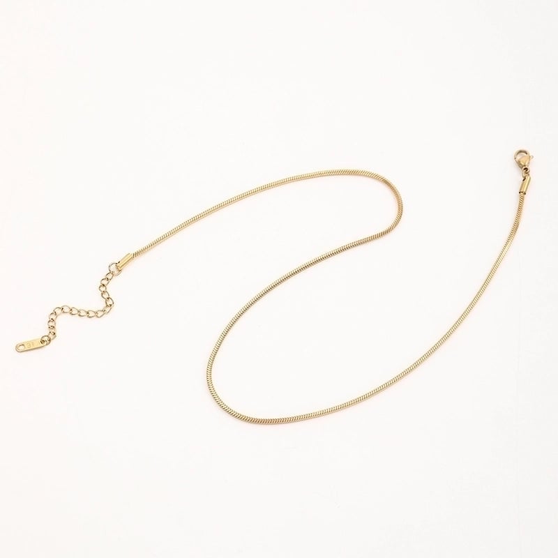 IG Style Basic Solid Color 304 Stainless Steel 18K Gold Plated Plating Stainless Steel Necklaces