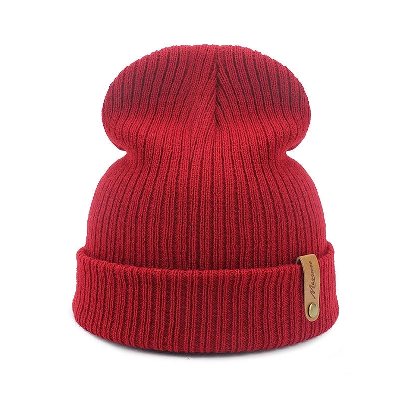Hat Men's And Women's Autumn And Winter Knitted Wool Brimless Hat Pullover Hat Warm Fashion Adult Hat Hat