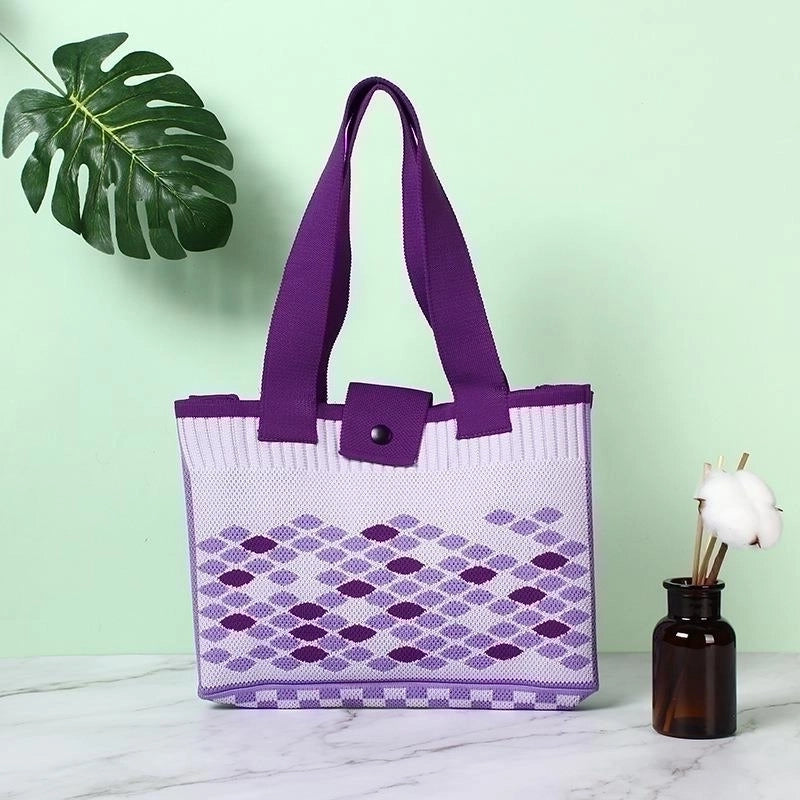 Women's Large Polyester Argyle Streetwear Open Underarm Bag