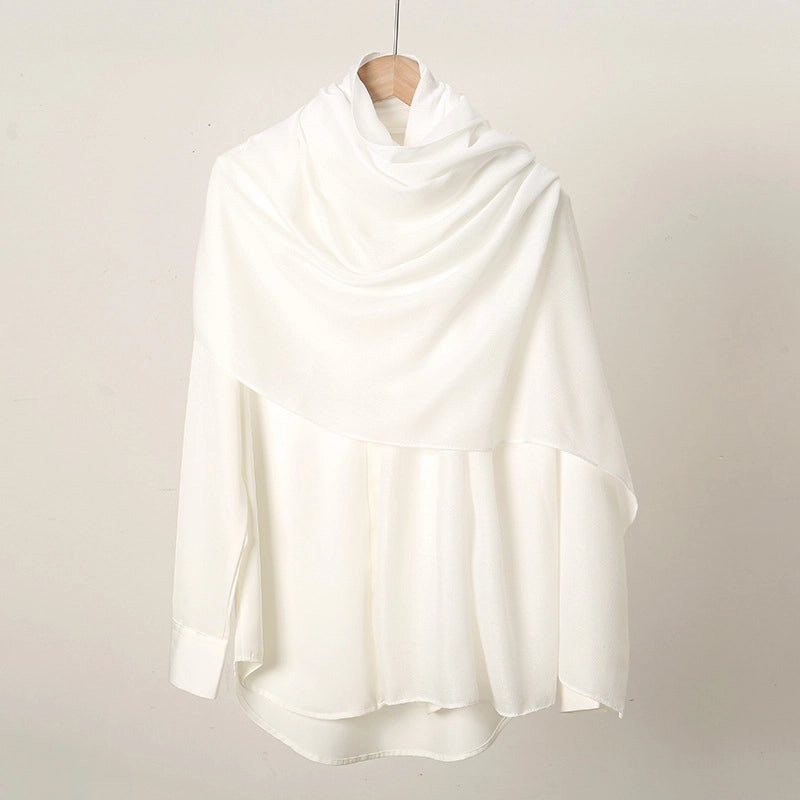 Autumn And Winter New Solid Color Simple Versatile Cotton And Linen Scarf Women's Hot Fashion New Long Towel In Stock