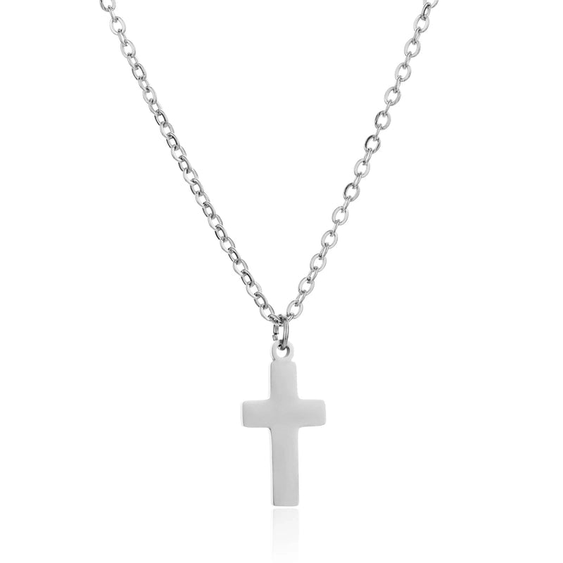 Minimalist Cross Titanium Steel 18K Gold Plated Plating Pendant Necklace
