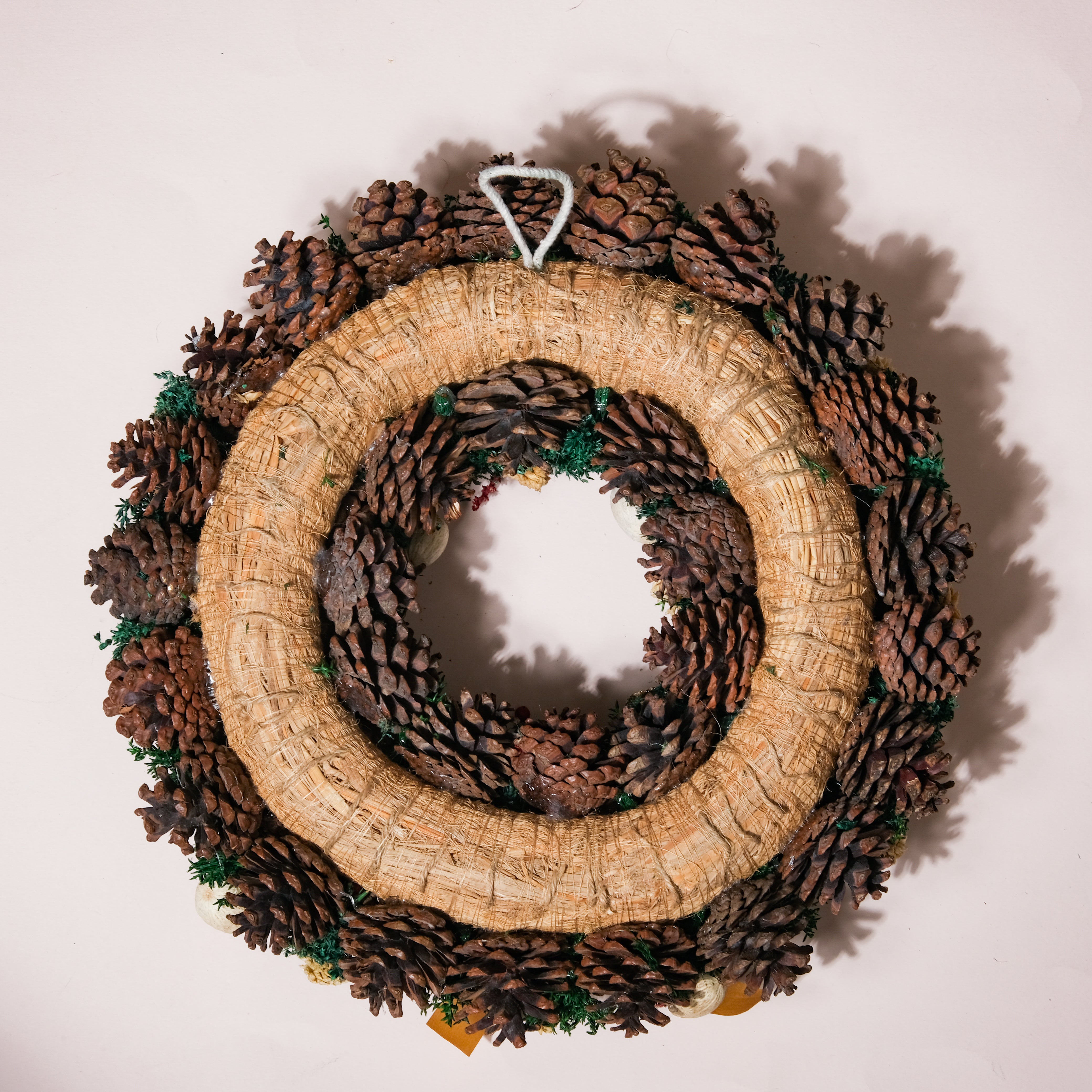 Merry Christmas Wreath Of Pinecones And Berries 13 Inch