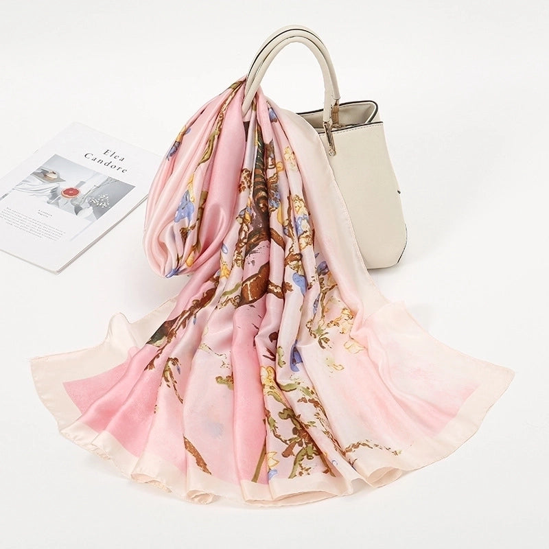 Women's Chinoiserie Paisley Satin Silk Scarf