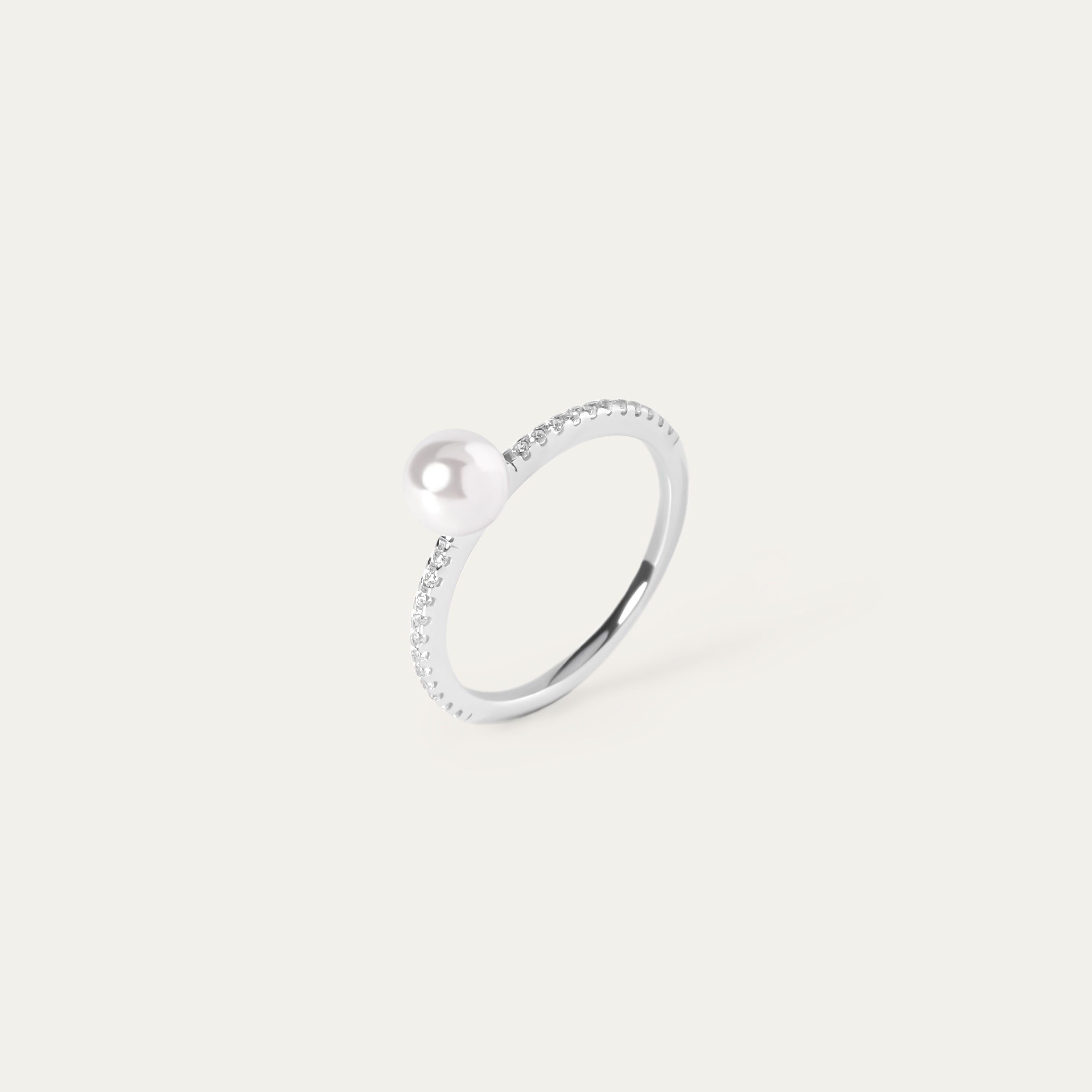 Vira Pearl Ring (925 Sterling Silver. Size 4)