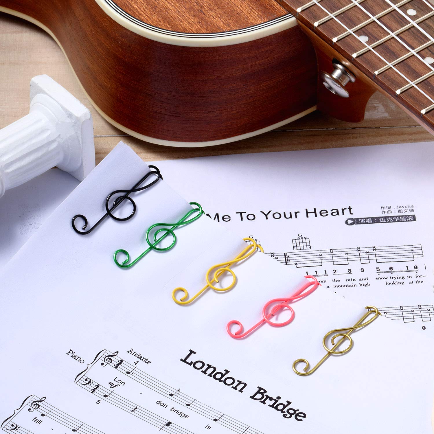 🎵Music multicoloured metal paper clips(100 PCS)