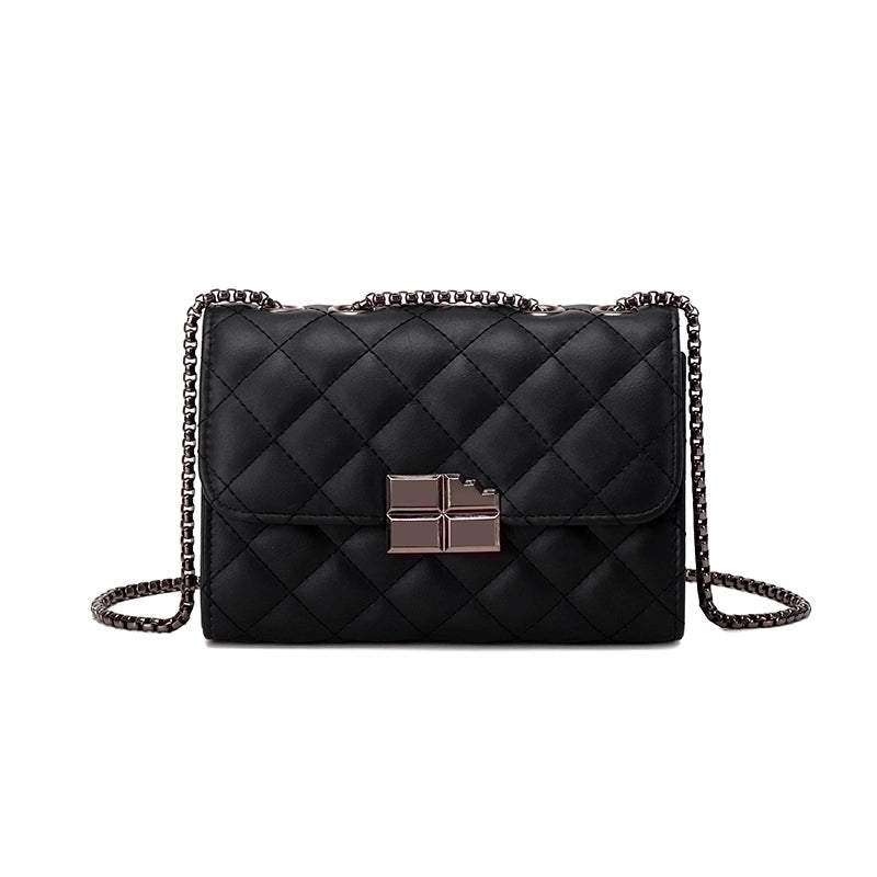 Women's Small Pu Leather Solid Color Basic Streetwear Square Open Shoulder Bag Crossbody Bag Chain Bag