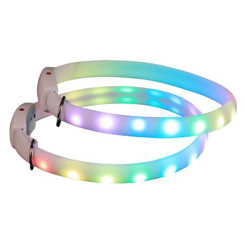 Hot Large Dog Pet Luminous Collar Scarf Dog Rope Charging Safety Collar With Cutting Dog Collar