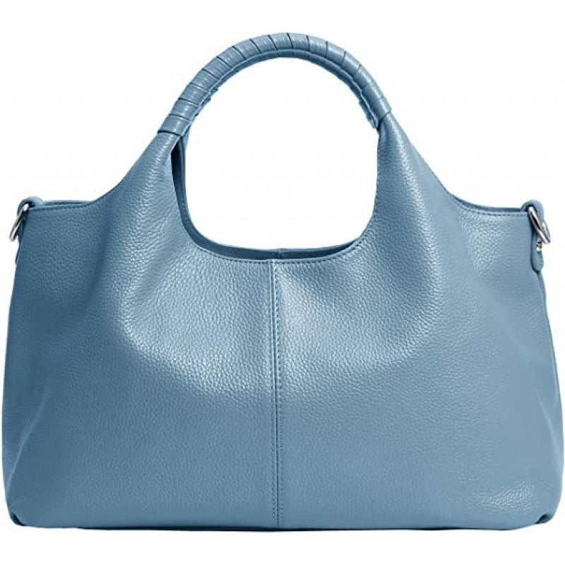 Women's Medium Leather Solid Color Basic Zipper Boston Bag