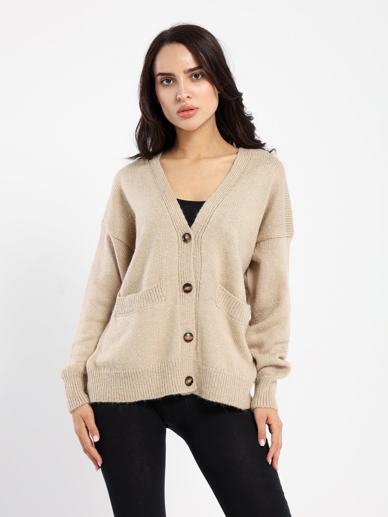 Basic Medium Length Solid Cardigan