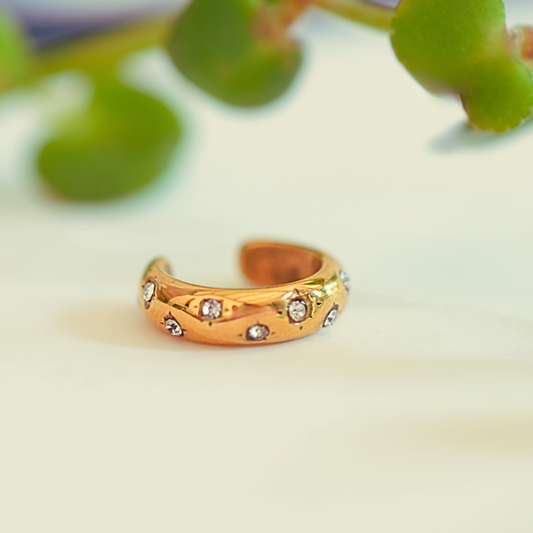 Chunky diamond ear cuff - Gold