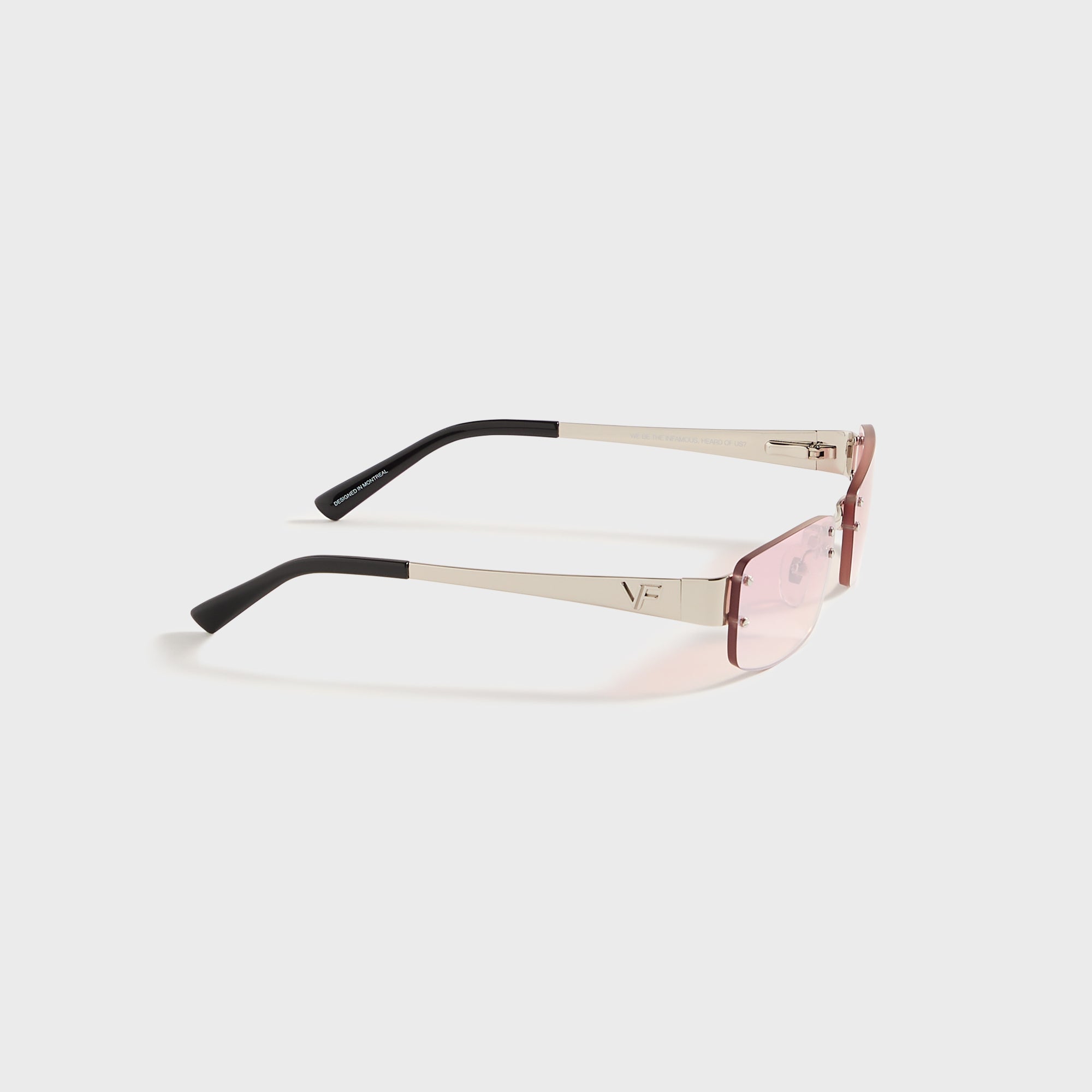 Vintage Frames Infamous Rimless Drill Mount 24KT - White Gold / Nickel Pink Gradient