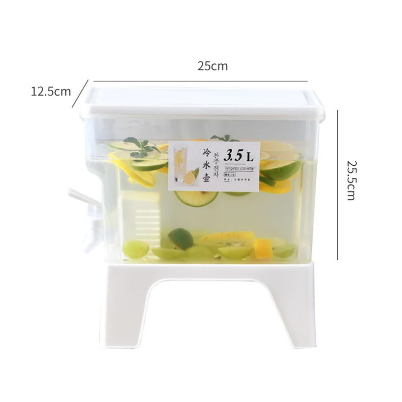 3.5L COLD KETTLE REFRIGERATOR WITH FAUCET HOUSEHOLD LEMONADE DRINKWARE WATER CONTAINER