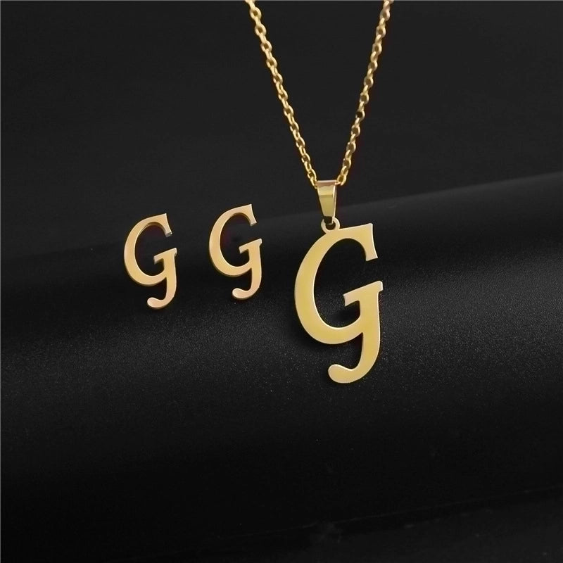Minimalist Letter Stainless Steel Polishing No Inlaid