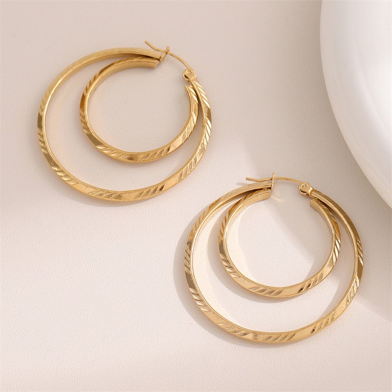 Minimalist Geometric Stainless Steel Polishing Earrings