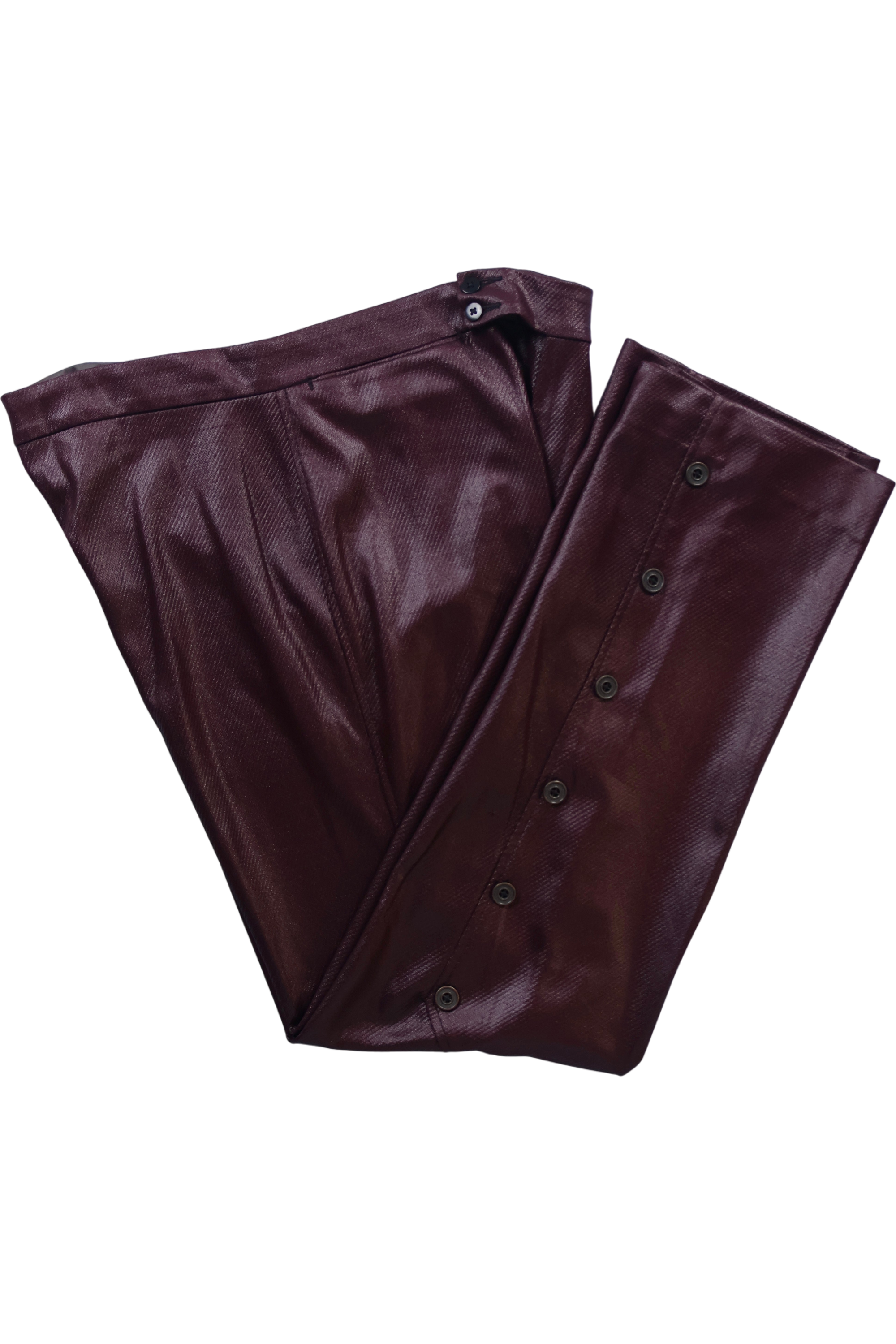 1970s Wet-Look Straight Leg Trousers