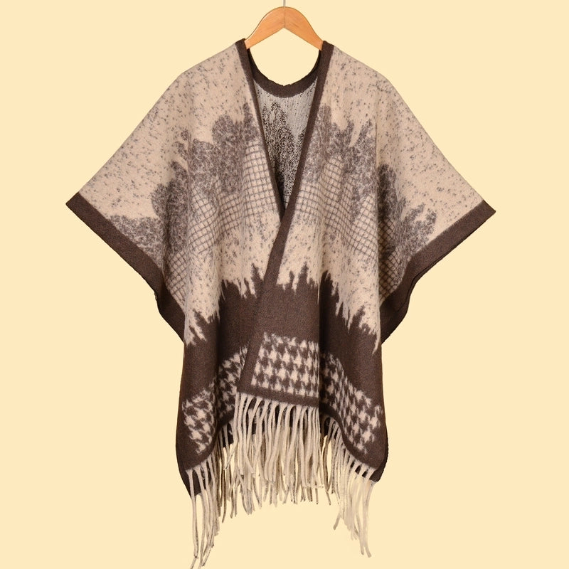 Women's Retro Graffiti Polyester Acrylic Oil Painting Shawl
