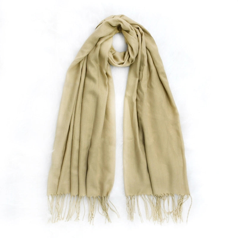 Autumn And Winter Solid Color Cashmere Scarf Women's Red Annual Meeting Printed LOGO Embroidery 200g Warm Shawl Scarf