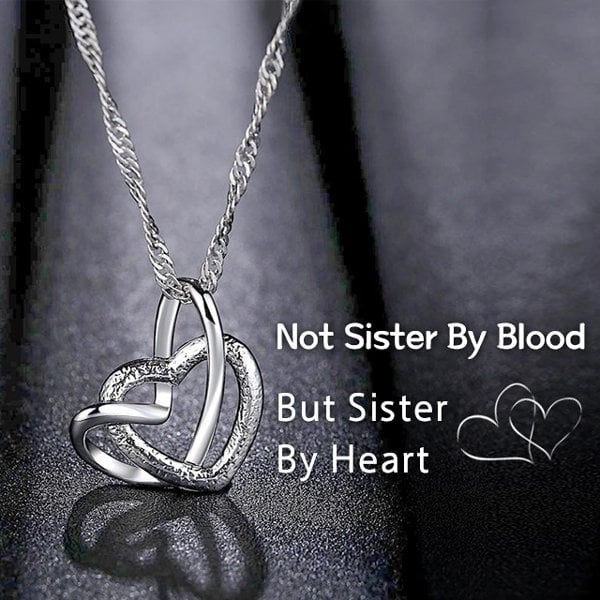 💞Interlocking Heart Necklace -👩‍❤️‍👩''God put us together to be sisters by heart''💝