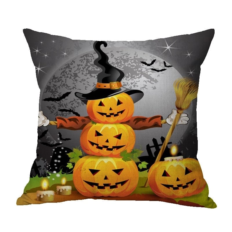 Halloween Punk Skull Linen Pillow Cases Couch & Sofa Decor