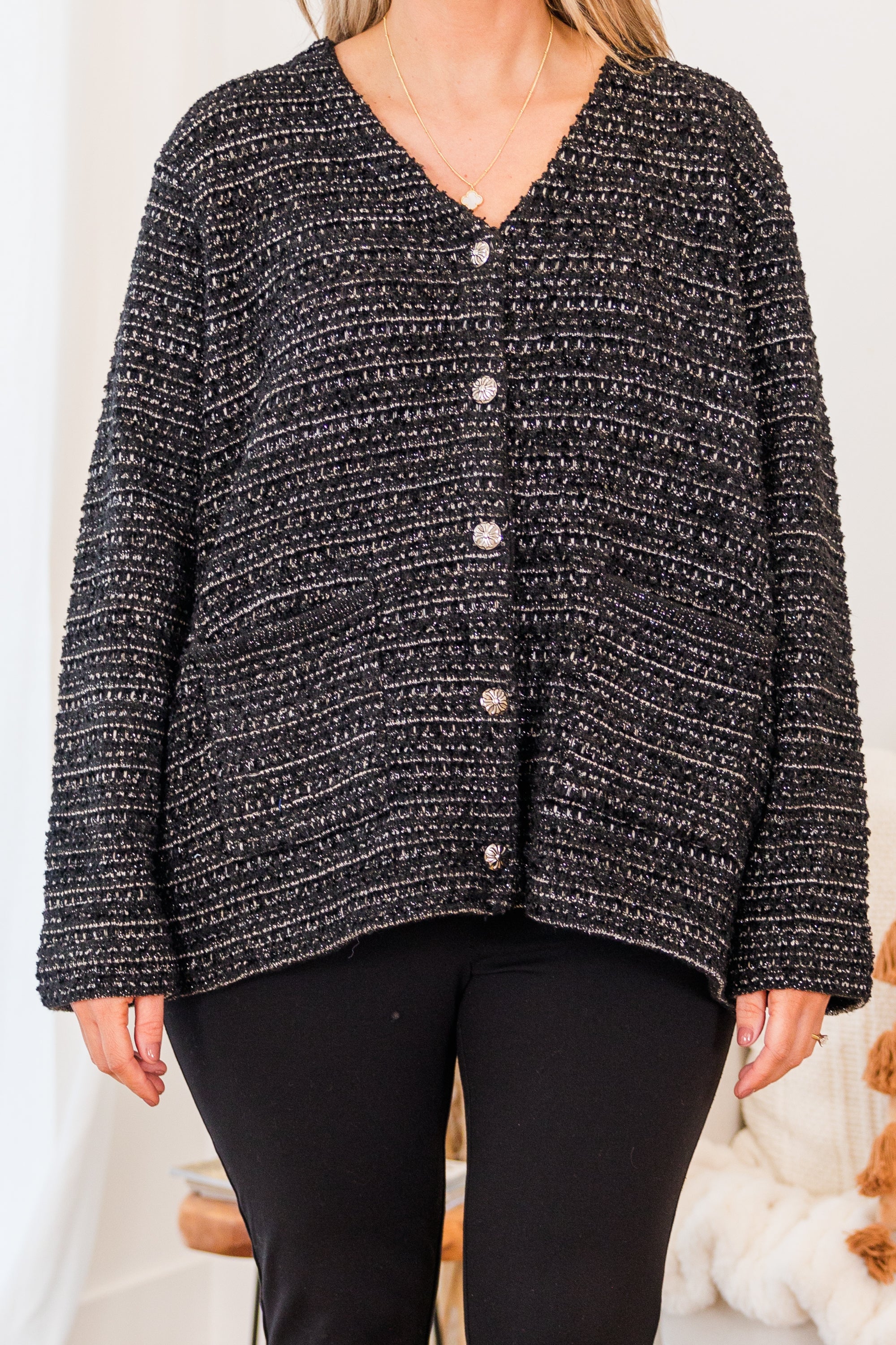 It's So Chilly Cardigan. Black