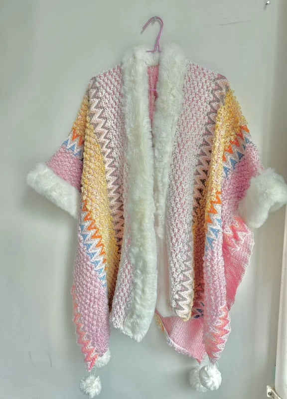 Women's Minimalist Classic Style Color Block Knit Patchwork Shawl