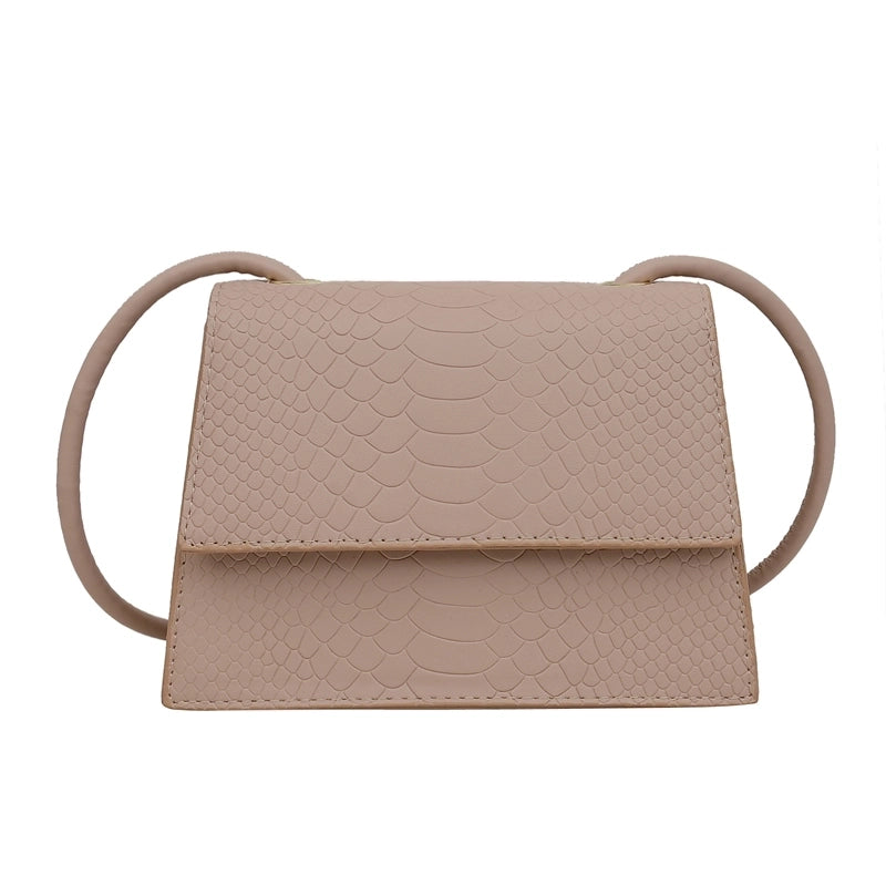 Women's Pu Leather Solid Color Classic Style Square Flip Cover Crossbody Bag