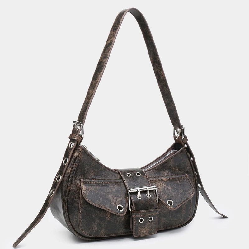 Women's Medium Pu Leather Solid Color Vintage Style Classic Style Square Zipper Underarm Bag