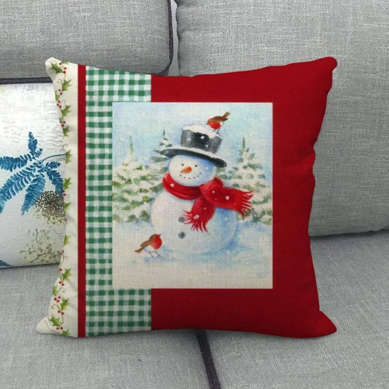 Christmas Casual Cartoon Linen Pillow Cases Couch & Sofa Decor