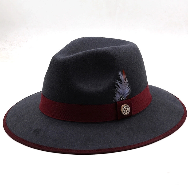 Unisex Fashion Solid Color Flat Eaves Fedora Hat