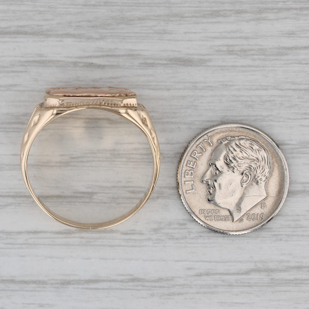 Native Sons of the Golden West Signet Ring 10k Yellow Rose Gold Size 9.15