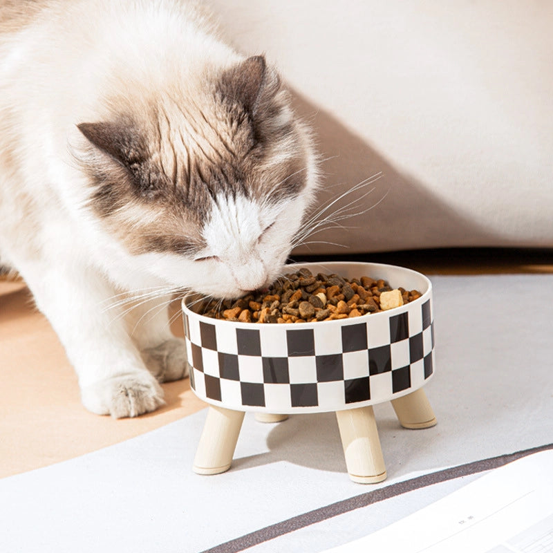 Minimalist Classic Style PP Stainless Steel Polka Dots Checkered Pet Tableware