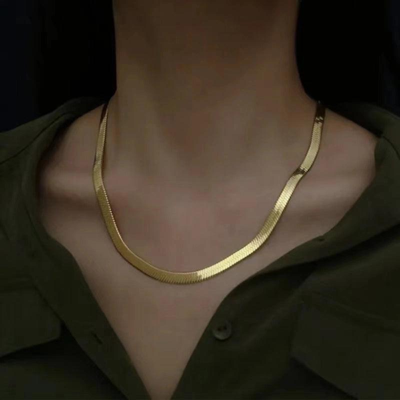 Stainless Steel Titanium Steel Hip-Hop Plating Solid Color Necklace