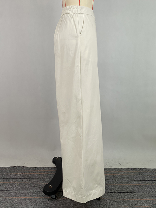 High Waisted Loose Solid Color Pants Trousers